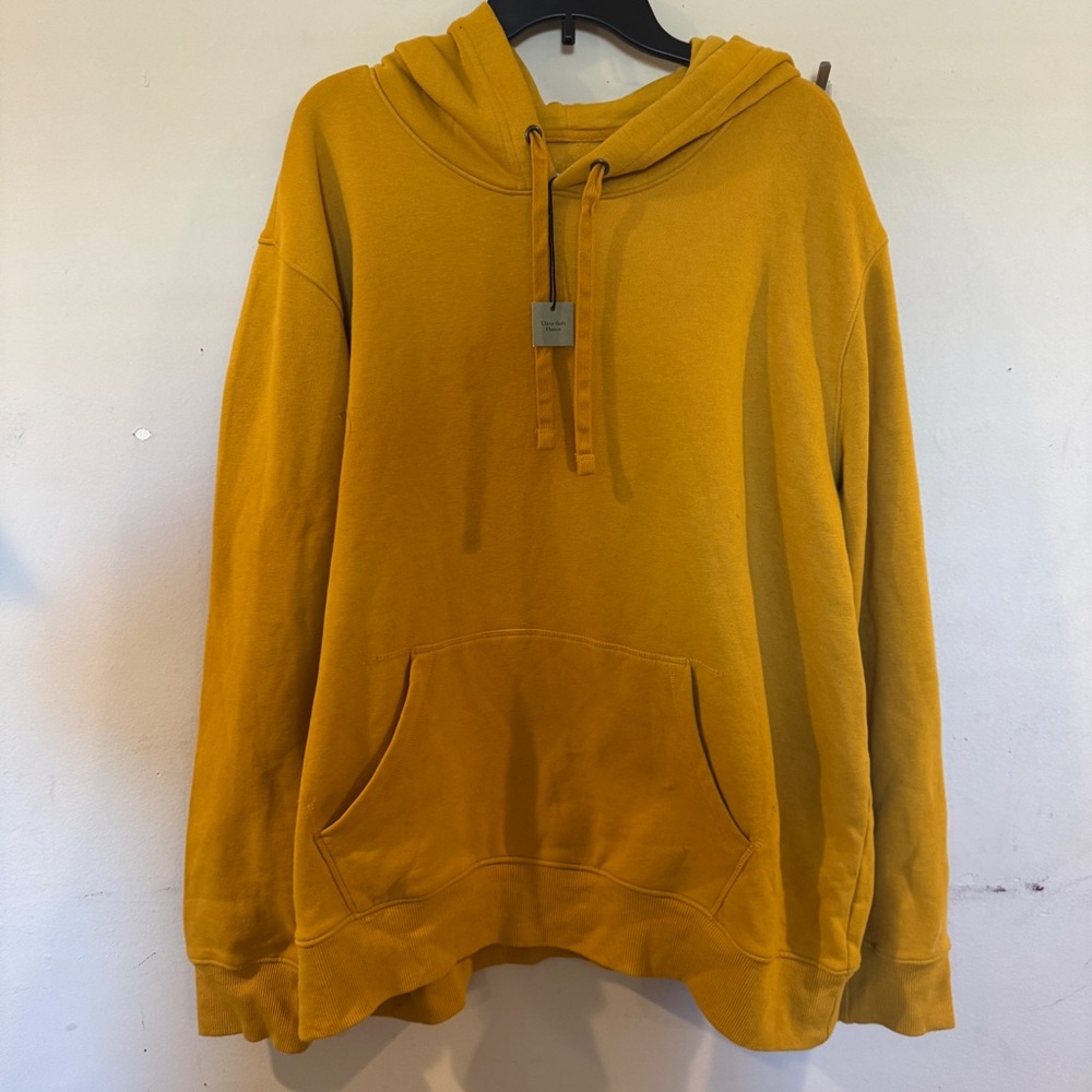 Goodfellow & Co. Pullover Drawstring Hoodie Yellow Fleece Mens Size XXL